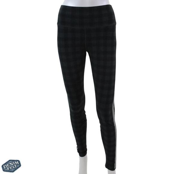 Alo Yoga Black/Grey Occasion High-Waist Checkered Airbrush Reflective Leggings - Picture 2 of 10